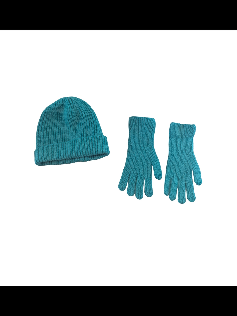 EUC LOFT Womens Kelly Green Winter Knit Hat and gloves
